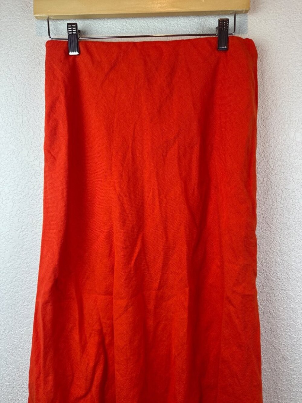 NWT Madewell 100% Linen Maxi Skirt Size 8 Orange Red Minimalist Coastal Chic - Picture 12 of 13